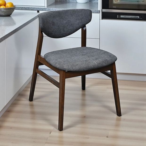 Wooden dining chair with an upholstered seat